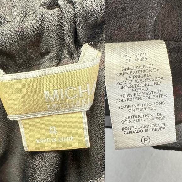 Michael Michael Kors Y2k tie high neck sleeveless blouse red dot print size 4 - Picture 9 of 15